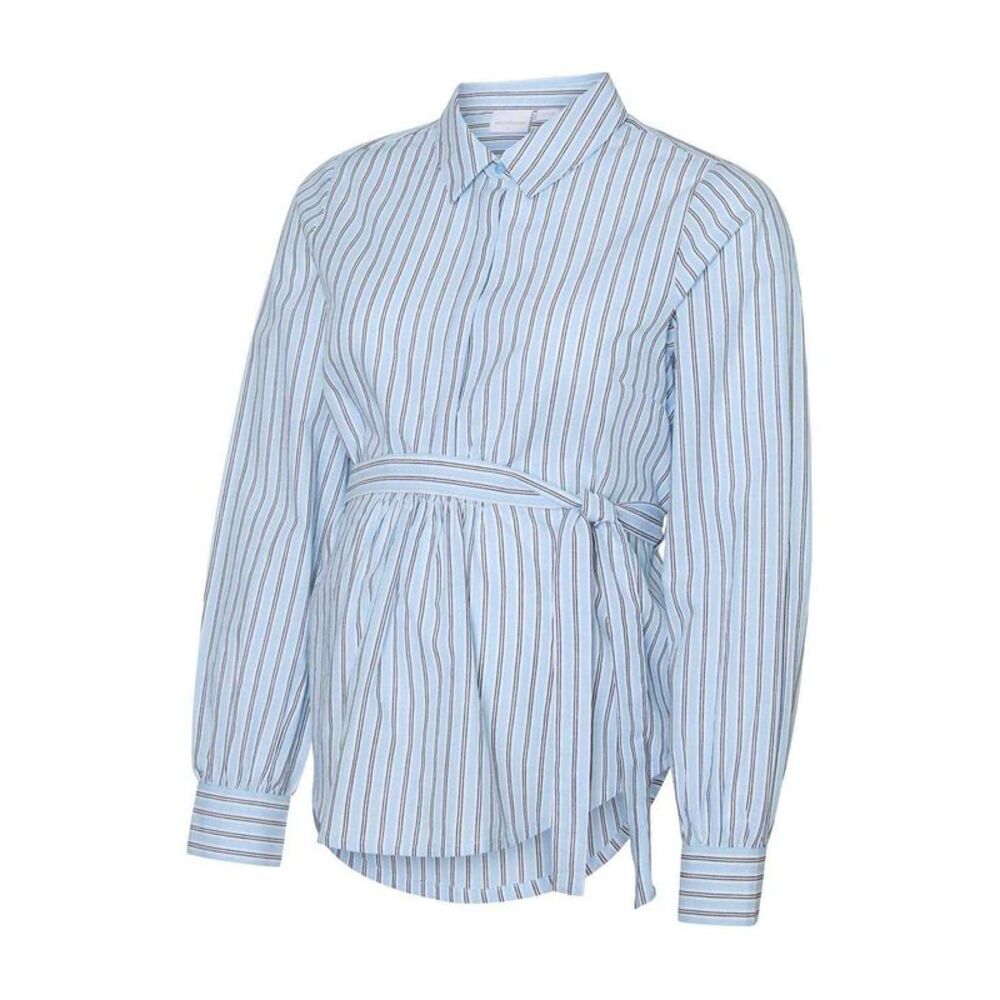 Mamalicious Womens/Ladies Vertical Stripe Maternity Shirt / Snow White
